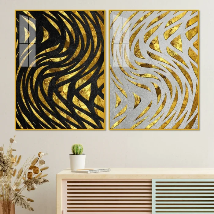 Golden Patterns Wall Painting