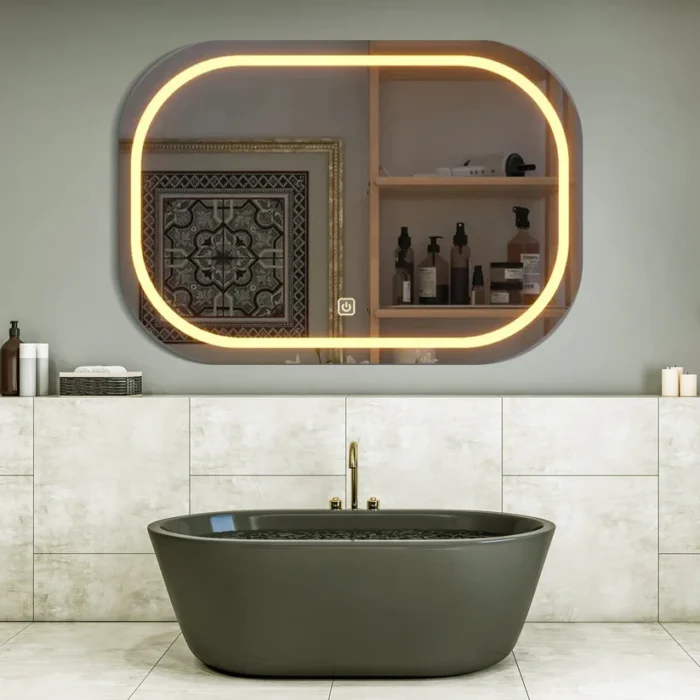 Curved Rectangle Bathroom Mirror