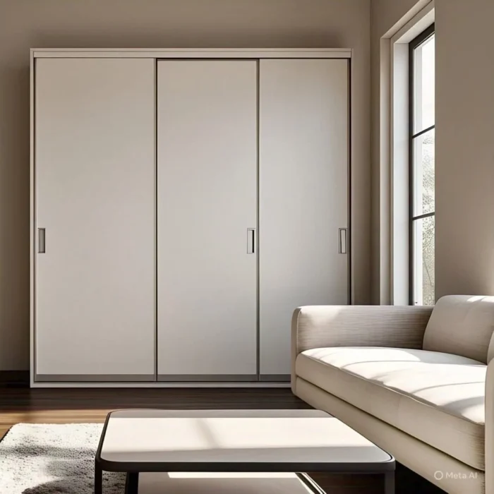 Minimalist Sliding Wardrobe in Matte White