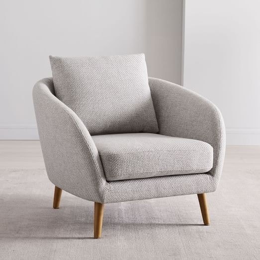 Elegant Cream Lounge Chair with Gold Legs